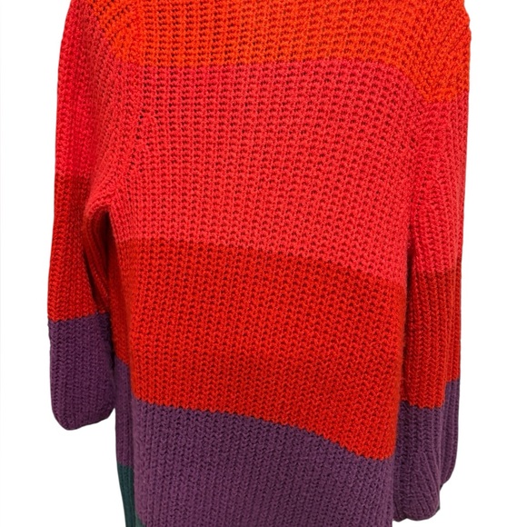 TORRID Women’s Chunky Duster Balloon Sleeve Sweater Multi Stripe Size 1 - Picture 11 of 13